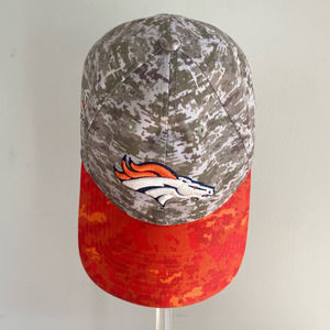 New Era 9Twenty Denver Broncos Orange Camo Hat Women Crucial Catch Cancer